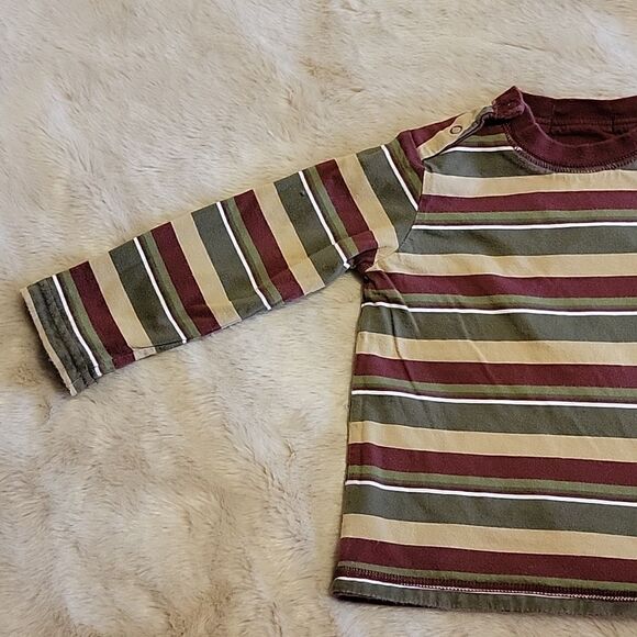JANIE AND JACK MAROON AND STRIPED LONG-SLEEVE "GIDDY UP!" TEE, SIZE 12-18 MONTHS - Picture 10 of 11